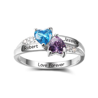925 Sterling Silver Personalized Birthstone Ring