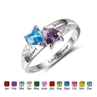925 Sterling Silver Personalized Birthstone Ring