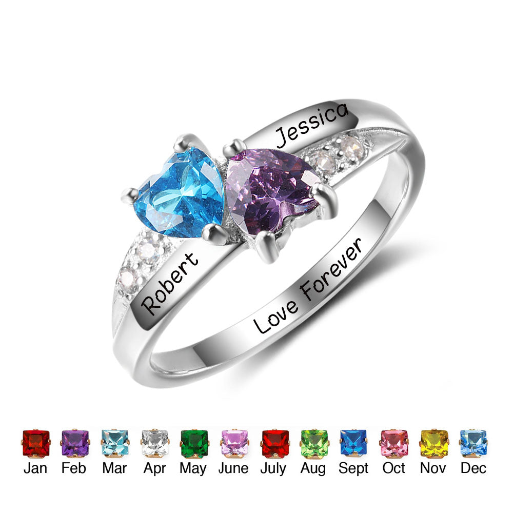 925 Sterling Silver Personalized Birthstone Ring