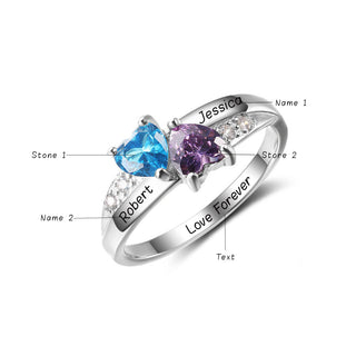 925 Sterling Silver Personalized Birthstone Ring