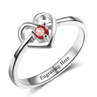 925 Sterling Silver Personalized Birthstone Ring