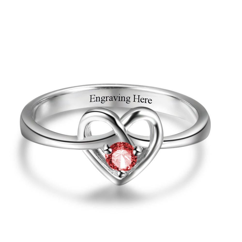 925 Sterling Silver Personalized Birthstone Ring