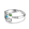 Engraved 925 Sterling Silver Birthtsone Ring