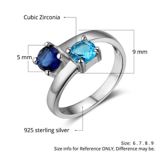 Birthstone Personalized Silver Ring