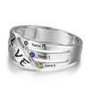 925 Sterling Silver Birthstone Ring with Names