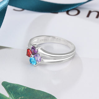 Engraved Name Birthstones Ring