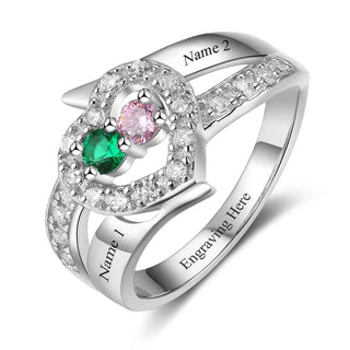 925 Sterling Silver Heart Ring with Name