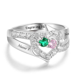 925 Sterling Silver Heart Ring with Name