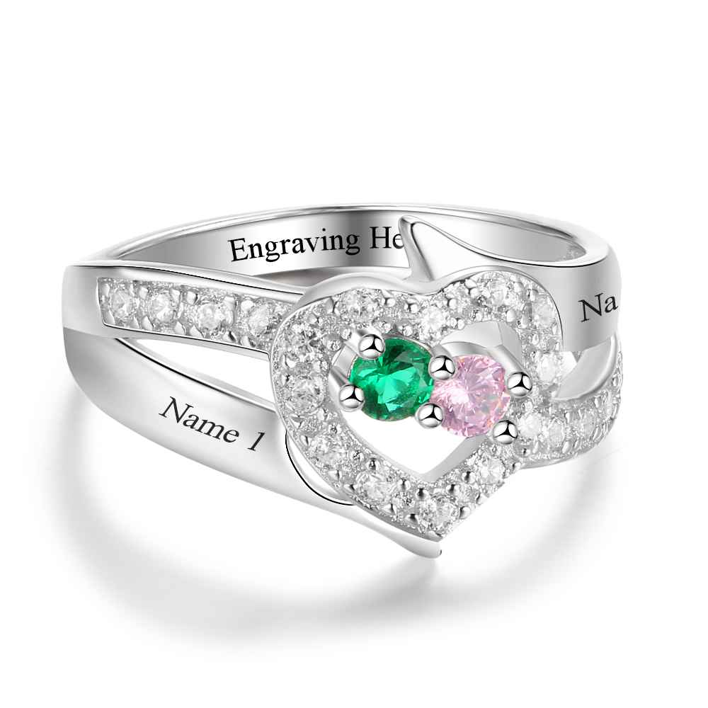 925 Sterling Silver Heart Ring with Name