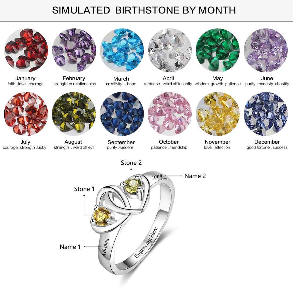 925 Sterling Silver Double Heart Ring