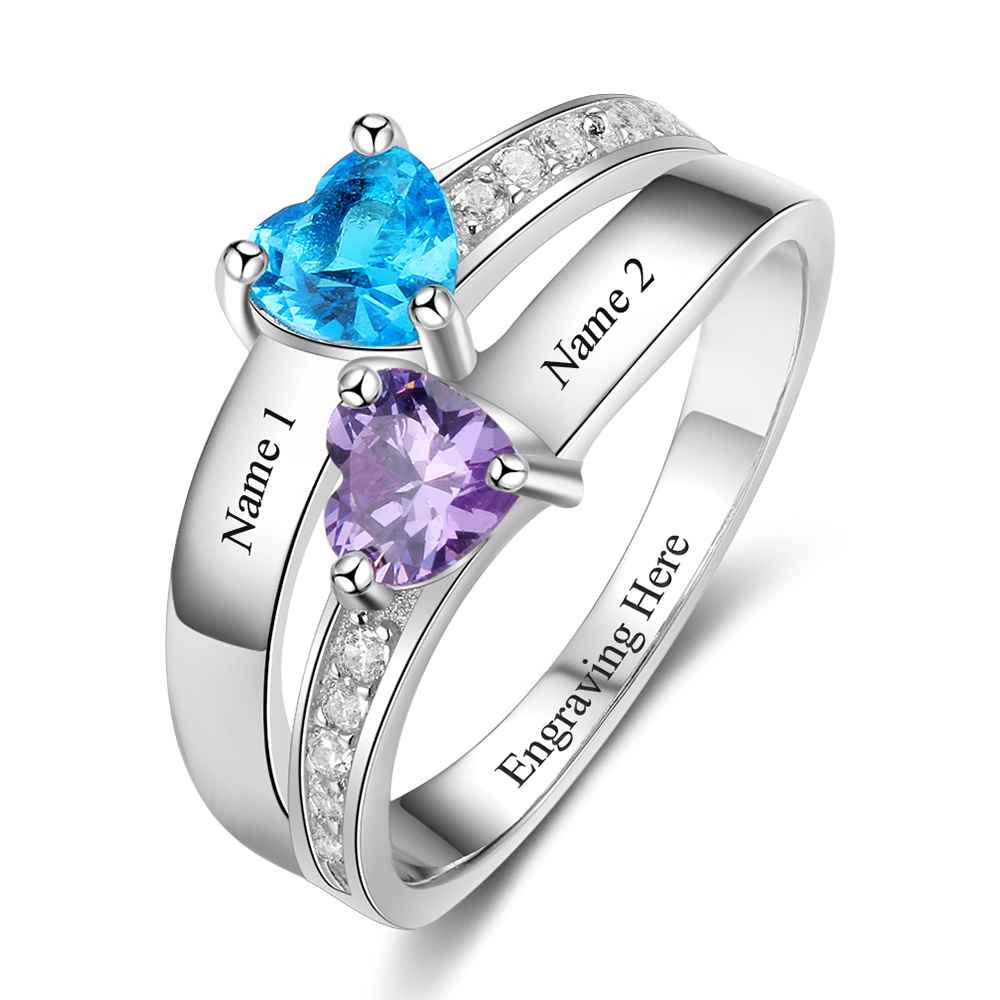 S925 Birthstone Name Rings
