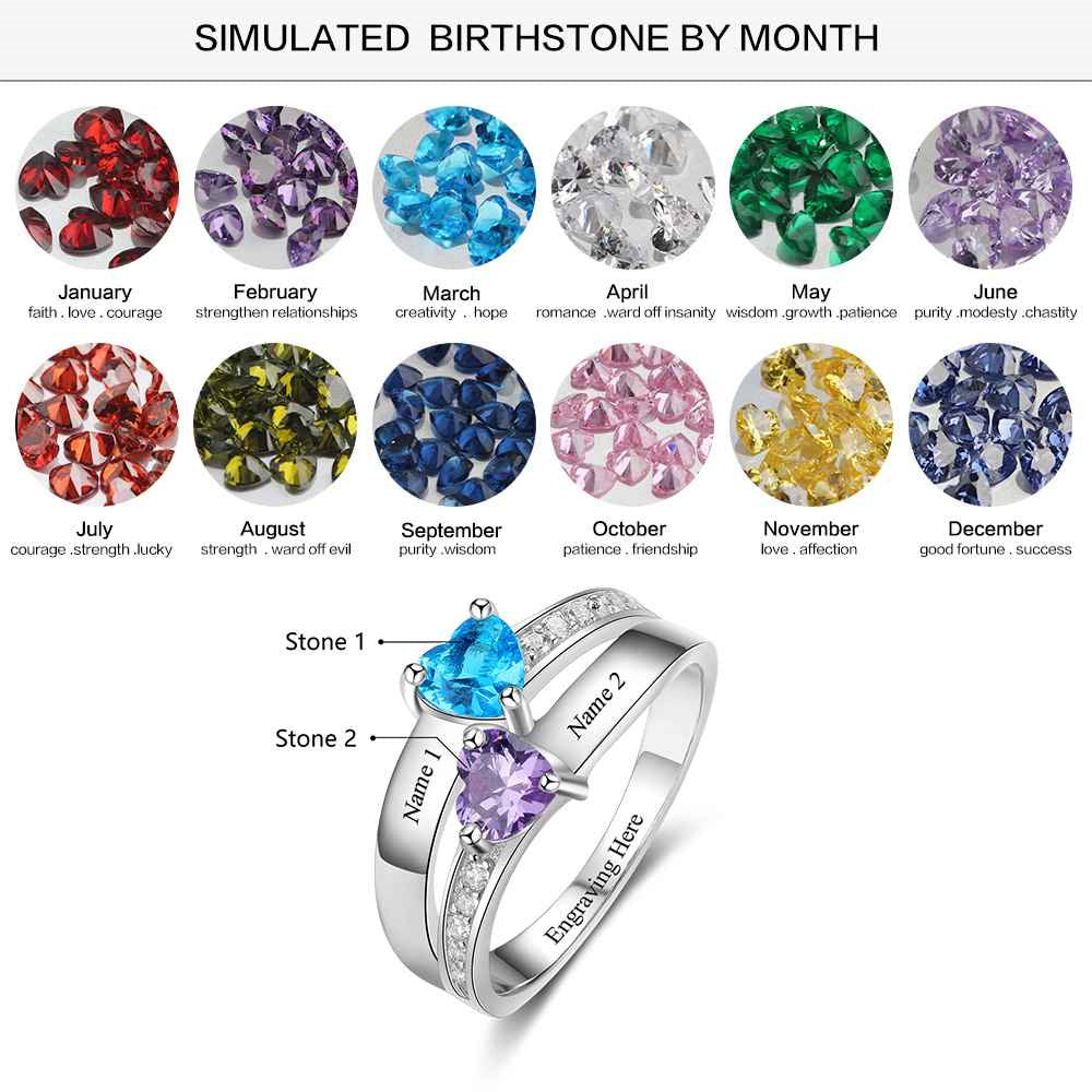 S925 Birthstone Name Rings