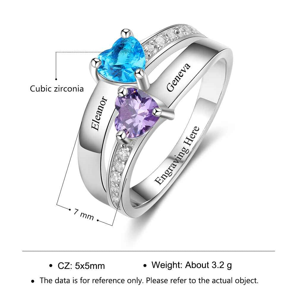 S925 Birthstone Name Rings