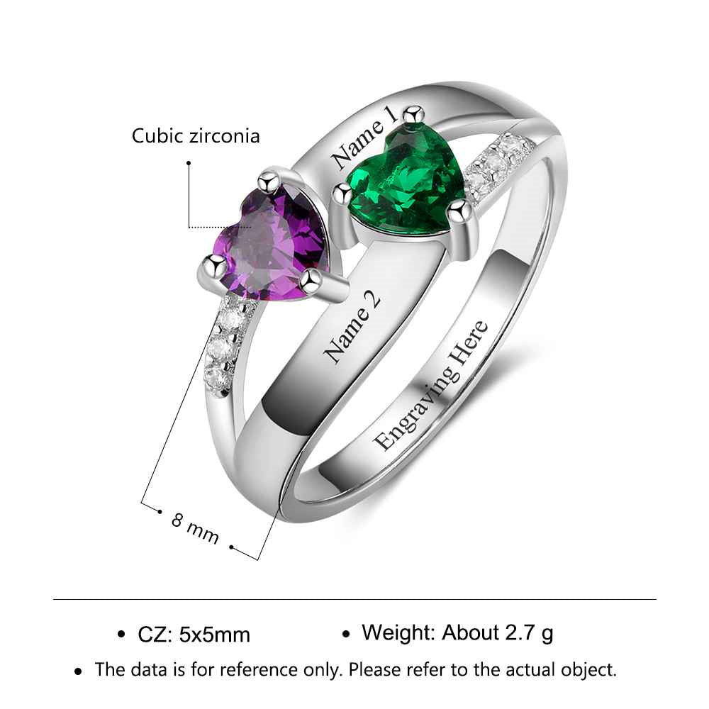 925 Sterling Silver Cubic Zirconia Name Rings