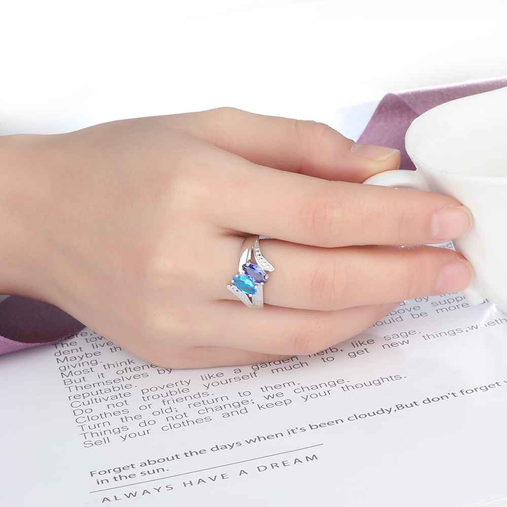 Engraved 925 Sterling Silver Birthstone Ring