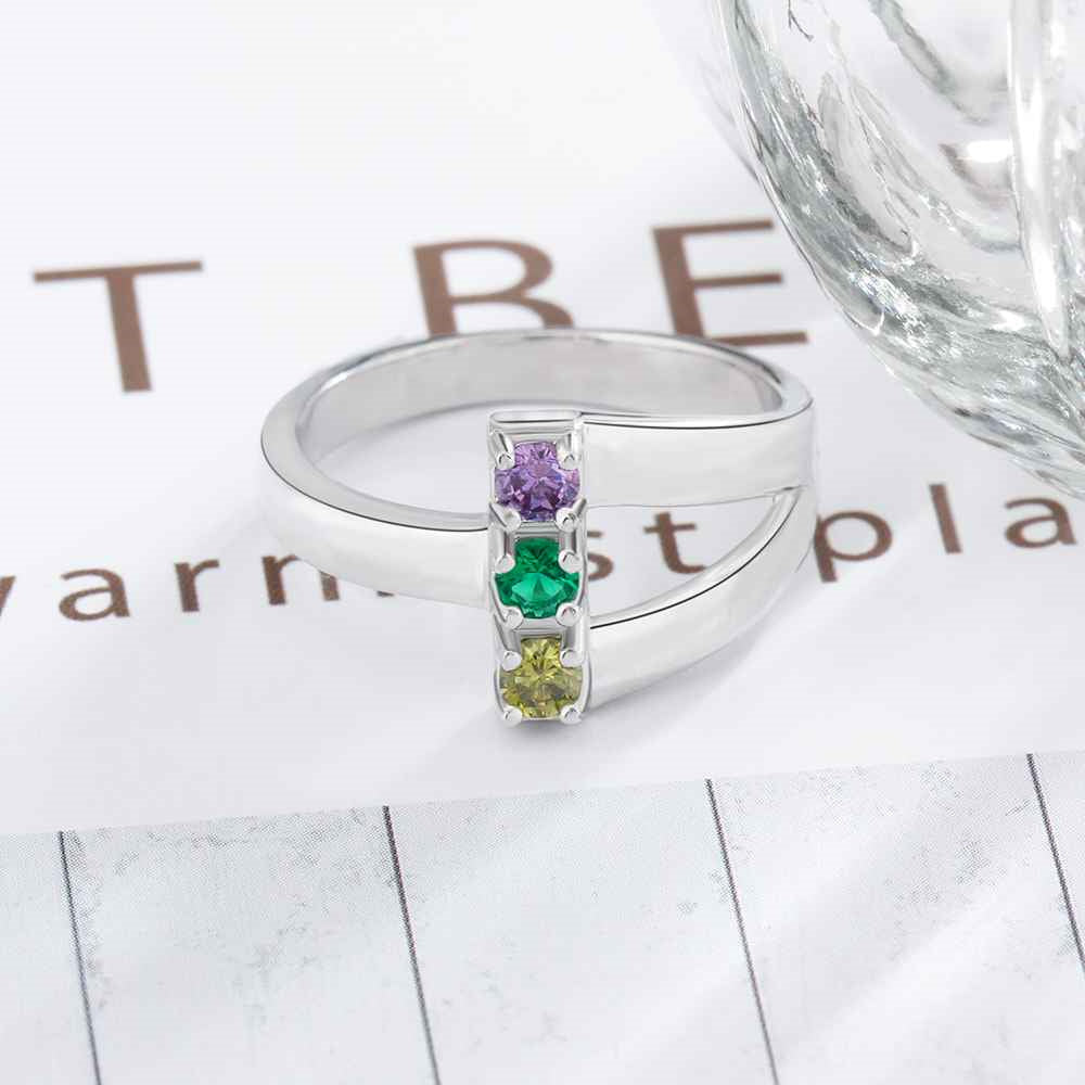 Cubic Zirocnia Ring with Personalized Names
