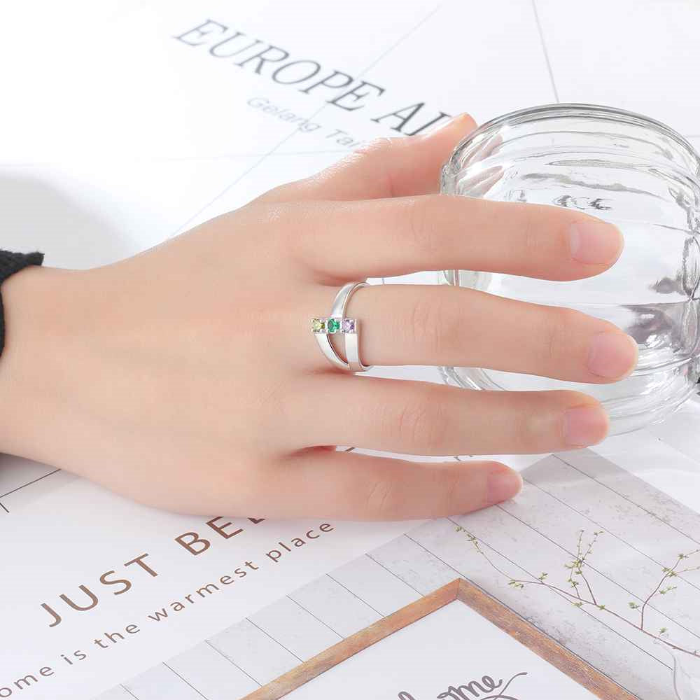 Cubic Zirocnia Ring with Personalized Names