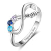 MOM+3 Birthstone MOM Rings