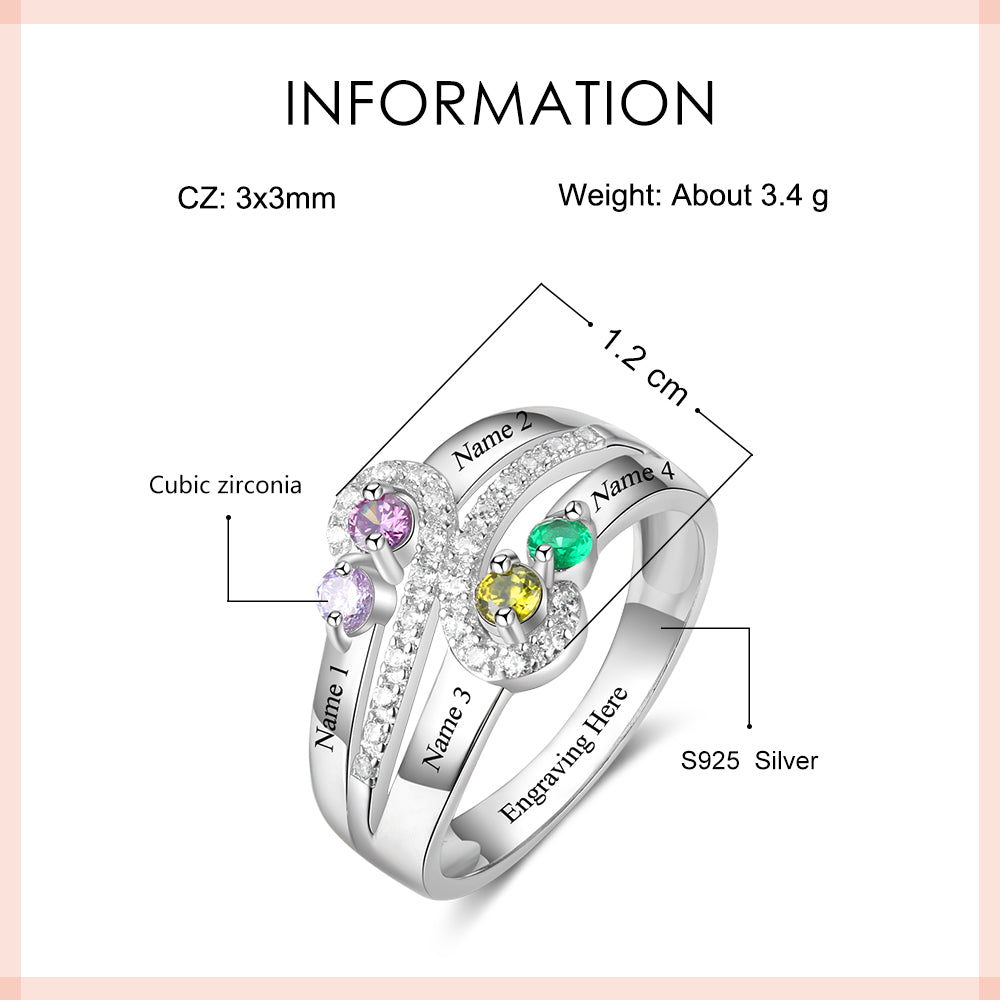 925 Sterling Silver Birthstone Ring