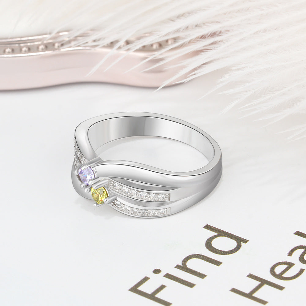 S925 Birthstone Wedding Rings