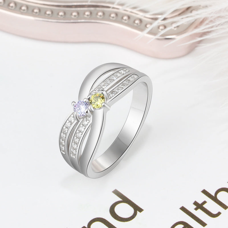 S925 Birthstone Wedding Rings
