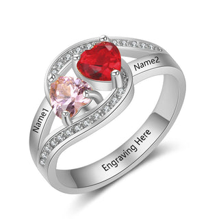 925 Sterling Silver Heart CZ Rings