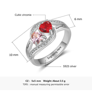 925 Sterling Silver Heart CZ Rings
