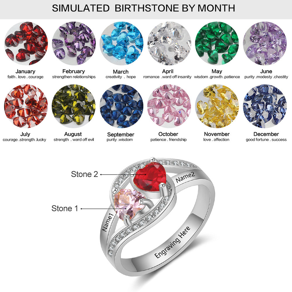 925 Sterling Silver Heart CZ Rings