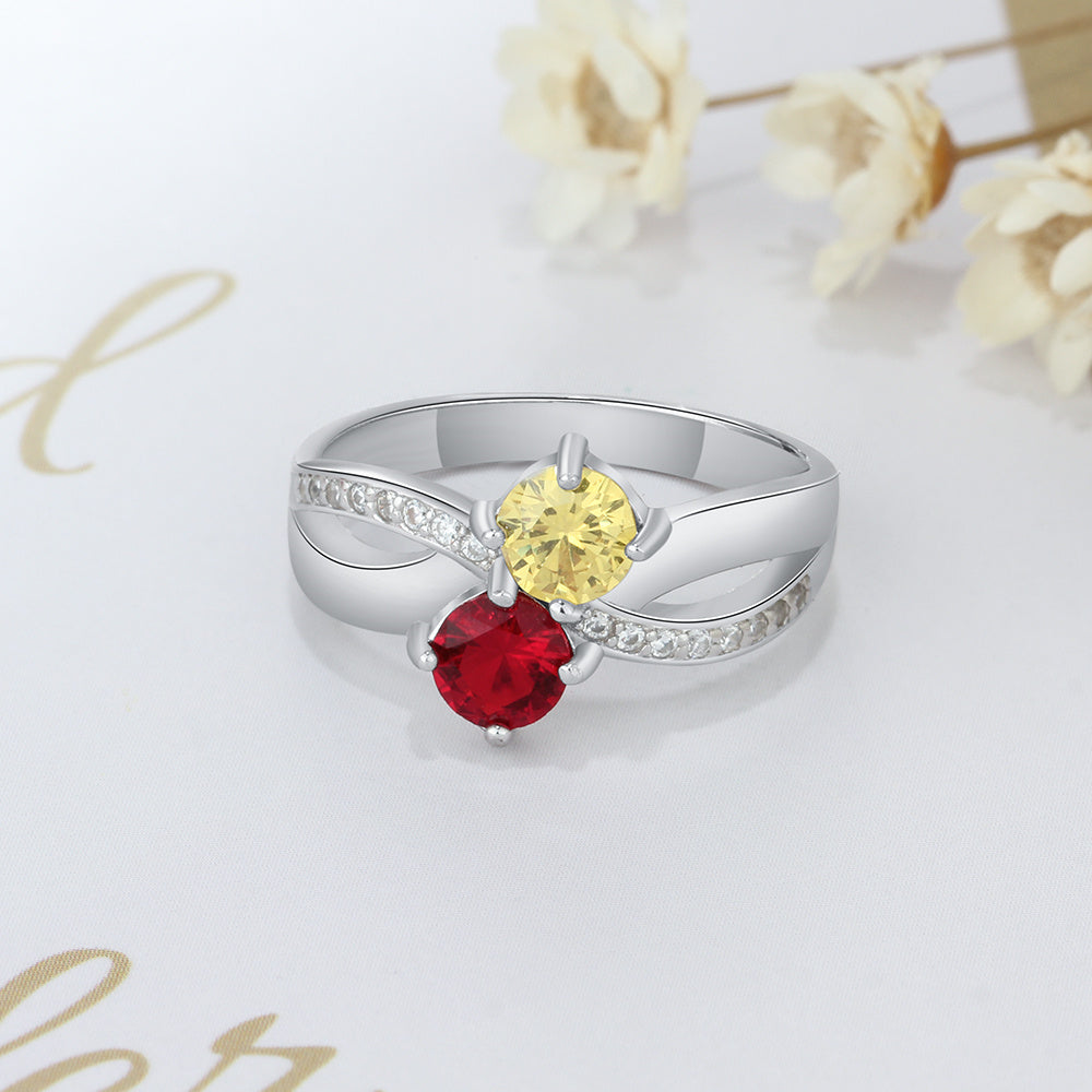 Custom S925 Birthstone Name Rings
