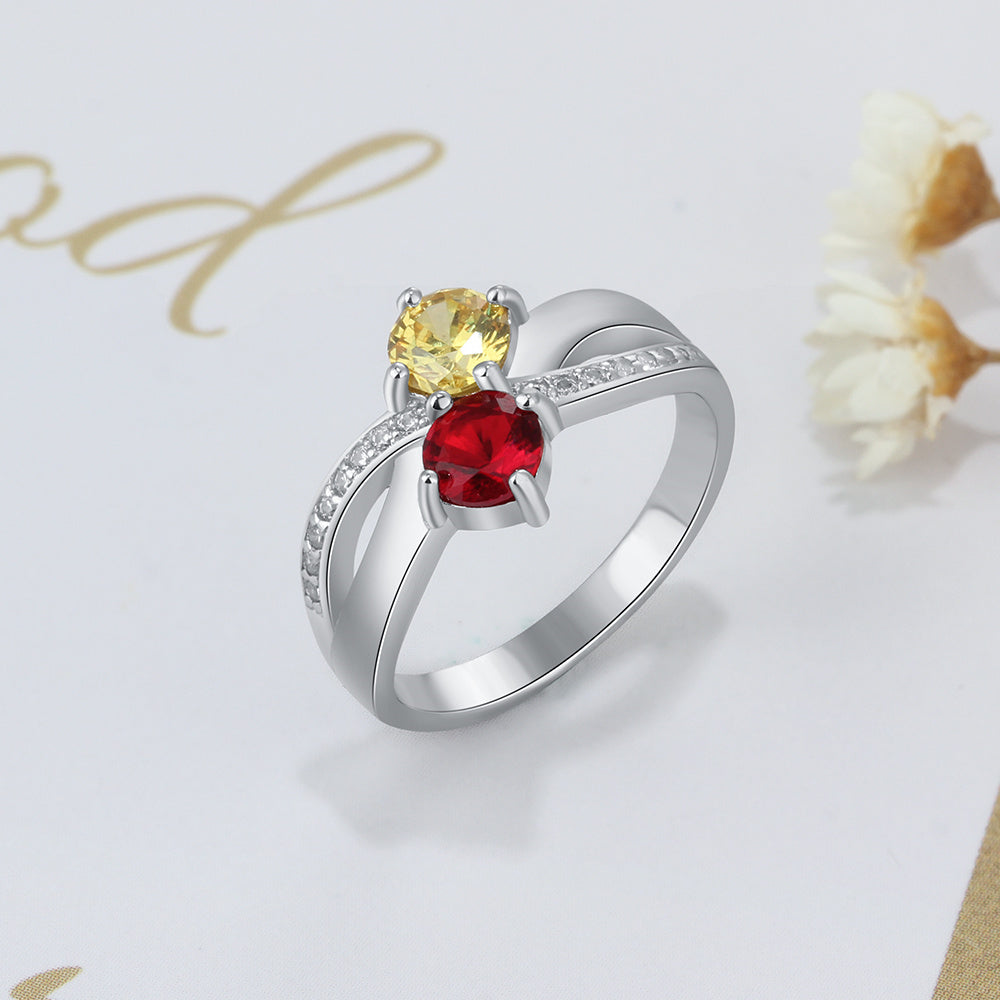 Custom S925 Birthstone Name Rings