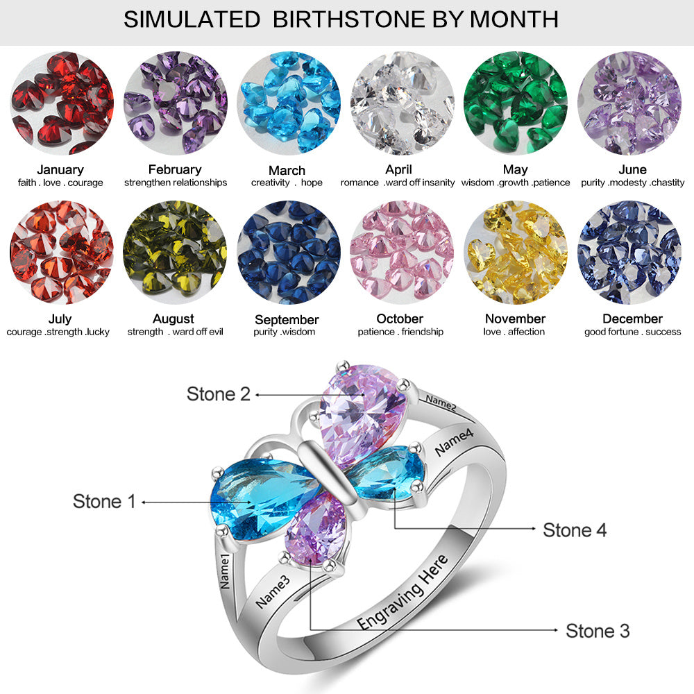 925 Sterling Silver CZ Butterfly Ring