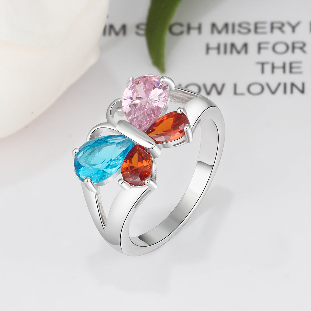 925 Sterling Silver CZ Butterfly Ring