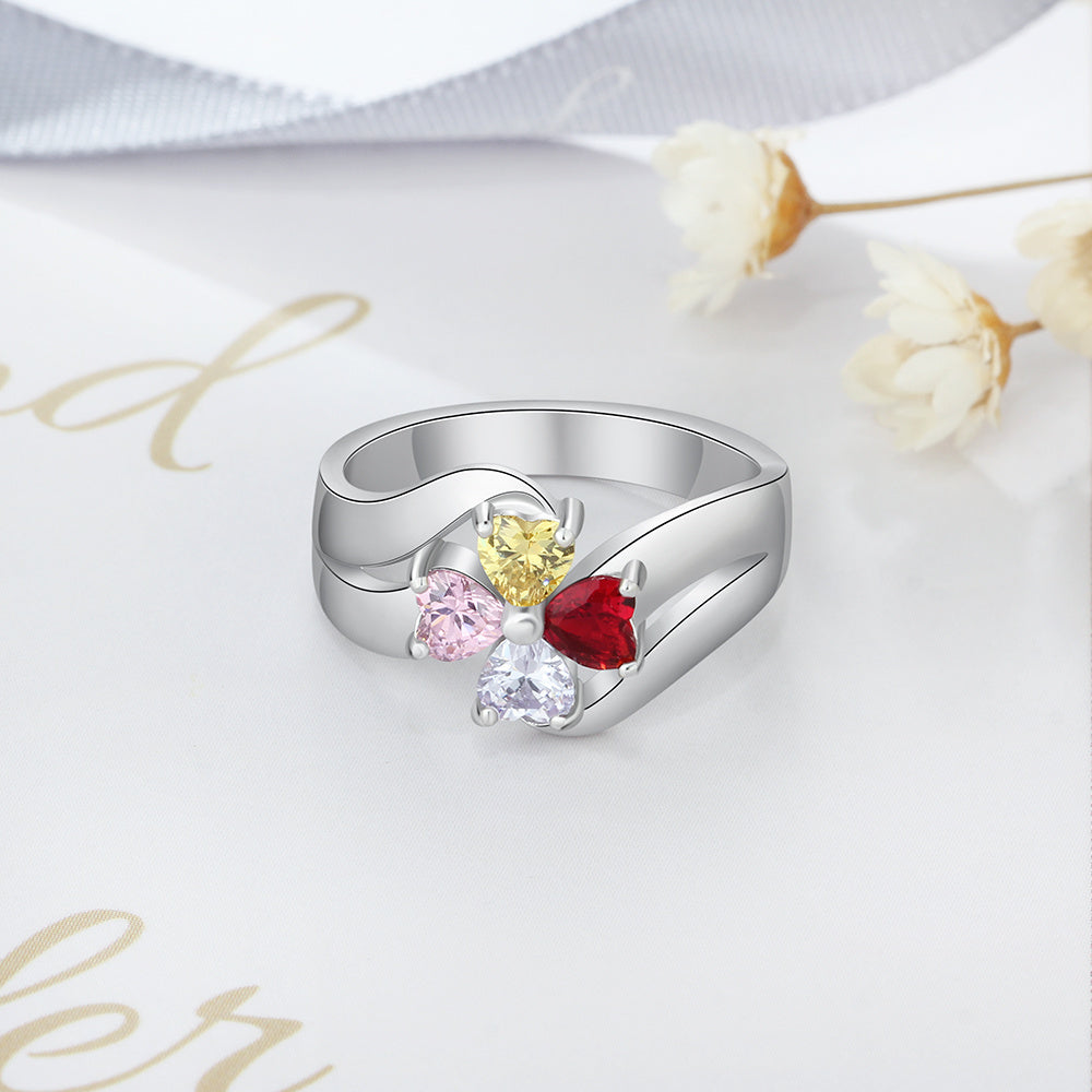 S925 Birthstone Flower Rings
