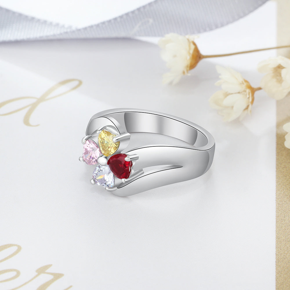 S925 Birthstone Flower Rings
