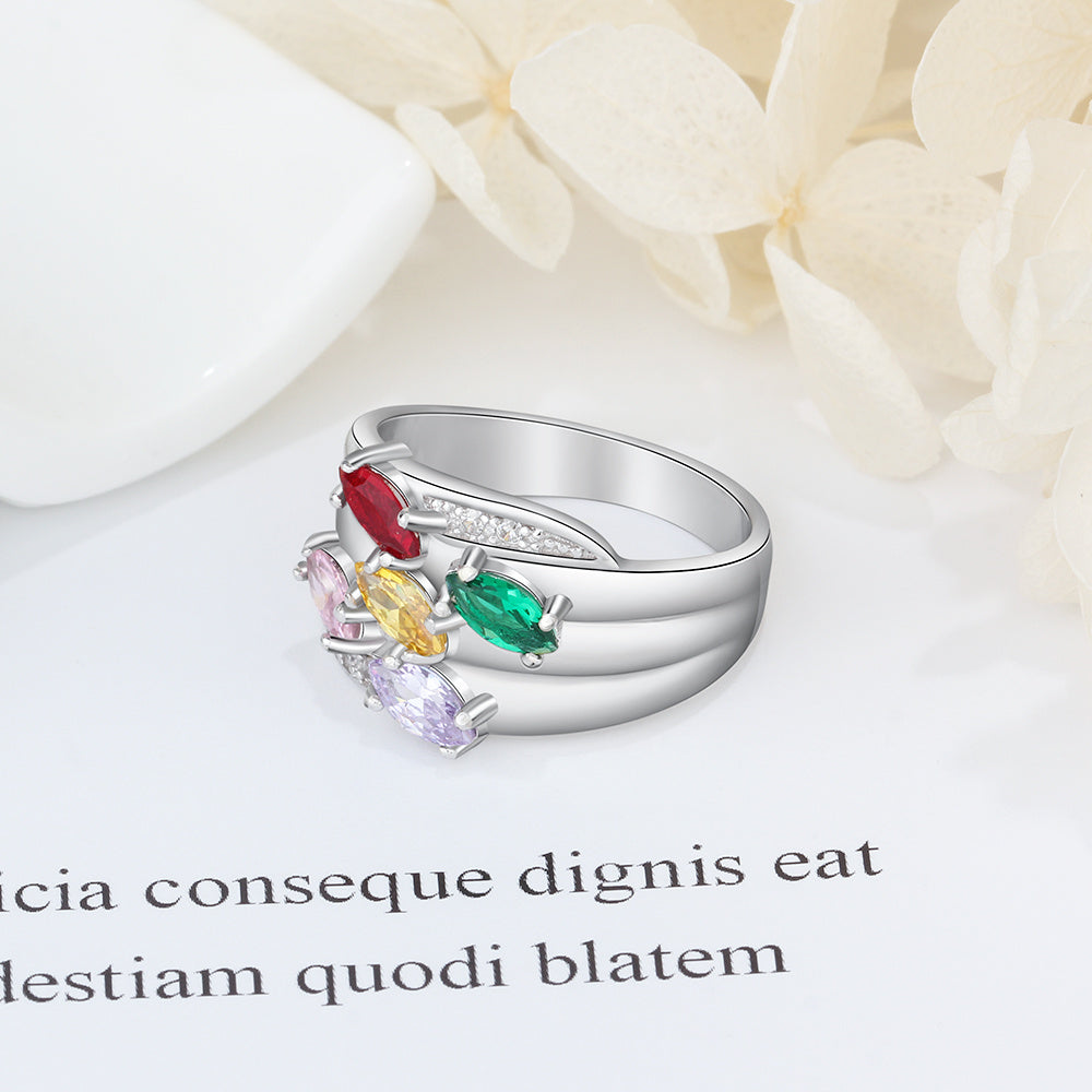 Engraving Names 925 Sterling Silver CZ Ring