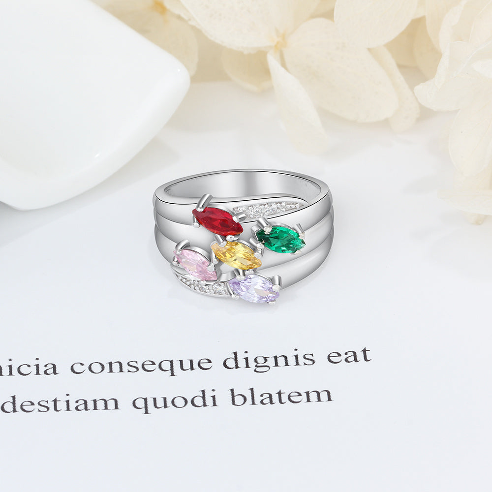 Engraving Names 925 Sterling Silver CZ Ring