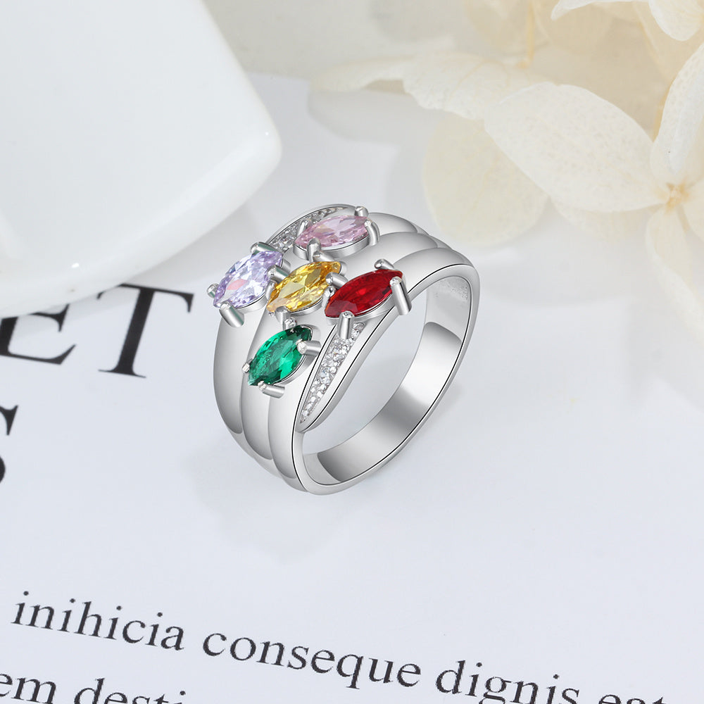Engraving Names 925 Sterling Silver CZ Ring