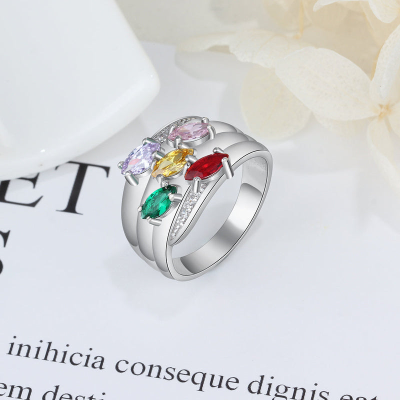 Engraving Names 925 Sterling Silver CZ Ring