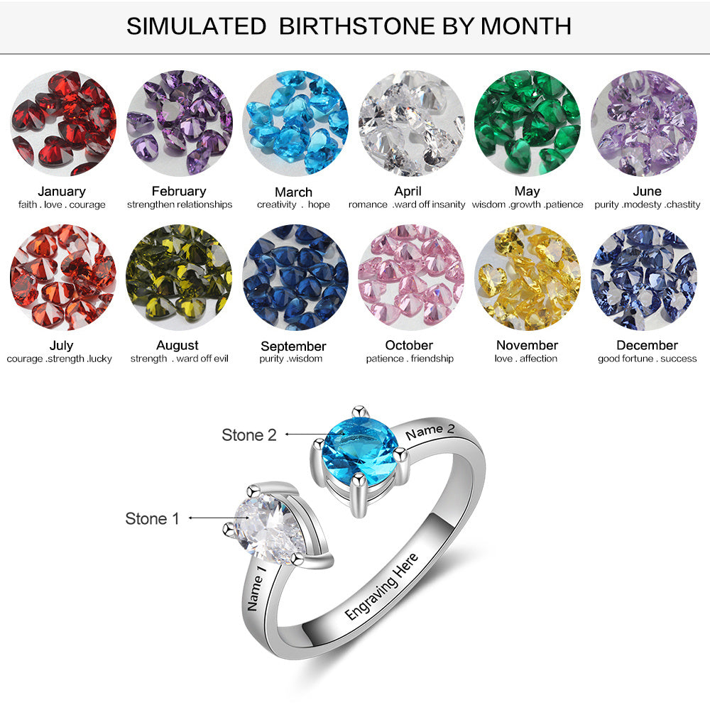 Custom Name 925 Silver Cubic Zircon Ring