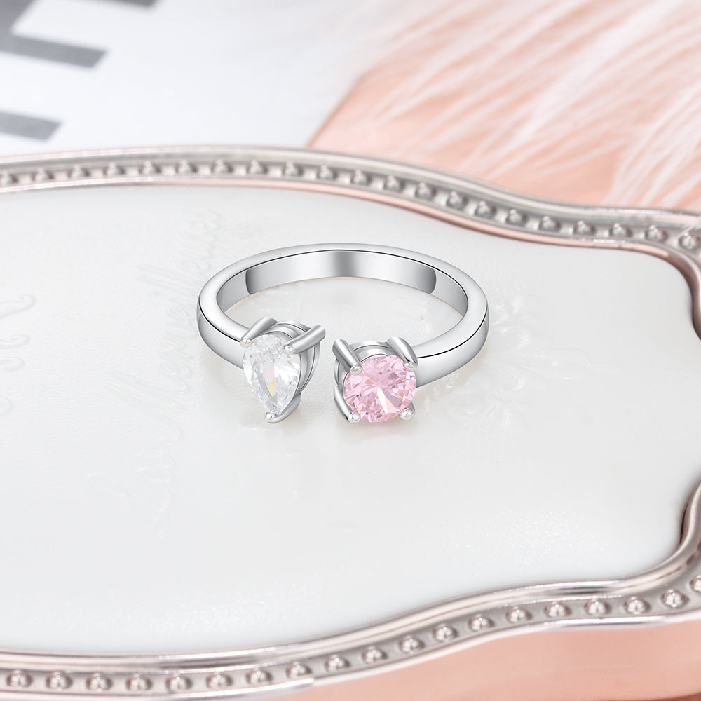 Custom Name 925 Silver Cubic Zircon Ring