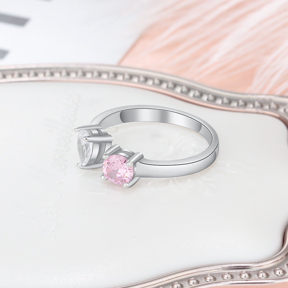 Custom Name 925 Silver Cubic Zircon Ring
