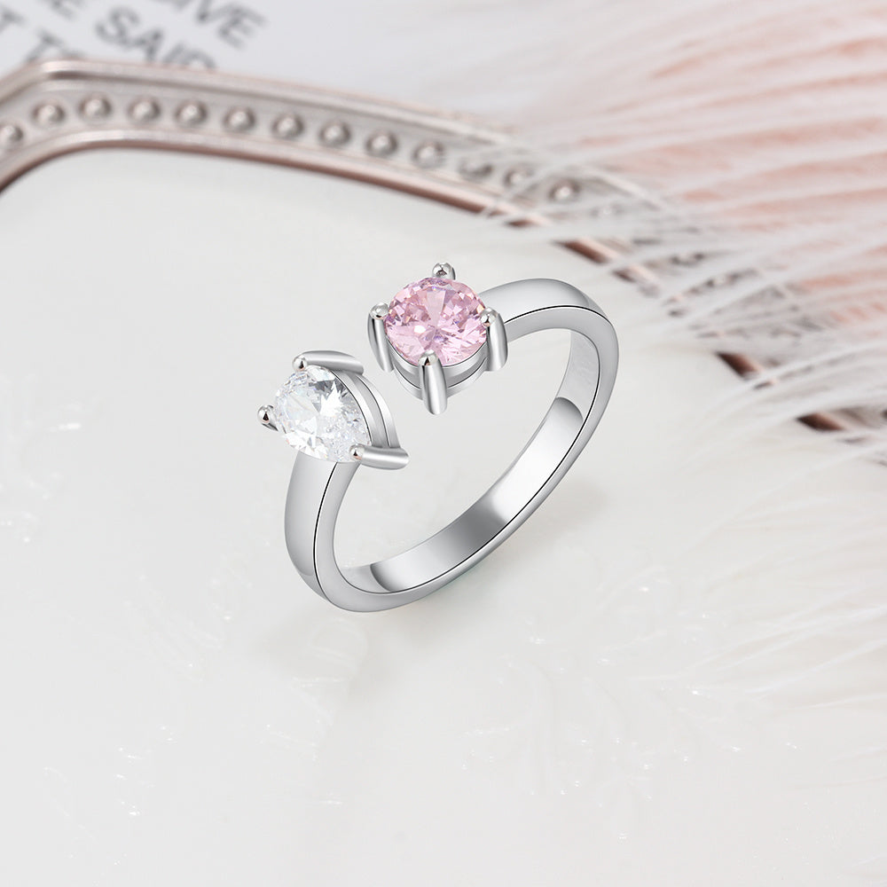 Custom Name 925 Silver Cubic Zircon Ring