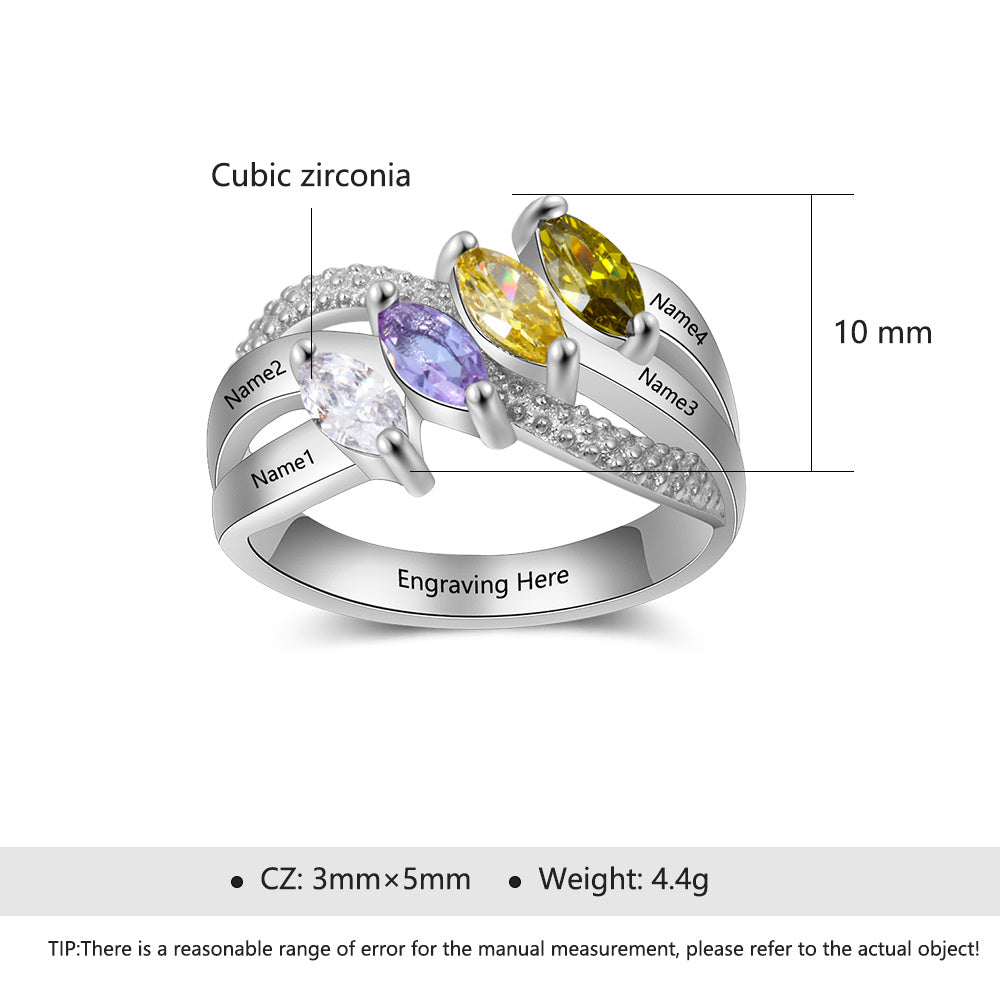 Customized Name CZ Rings