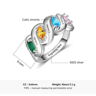 925 Sterling Silver Cubic Zirconia Name Rings