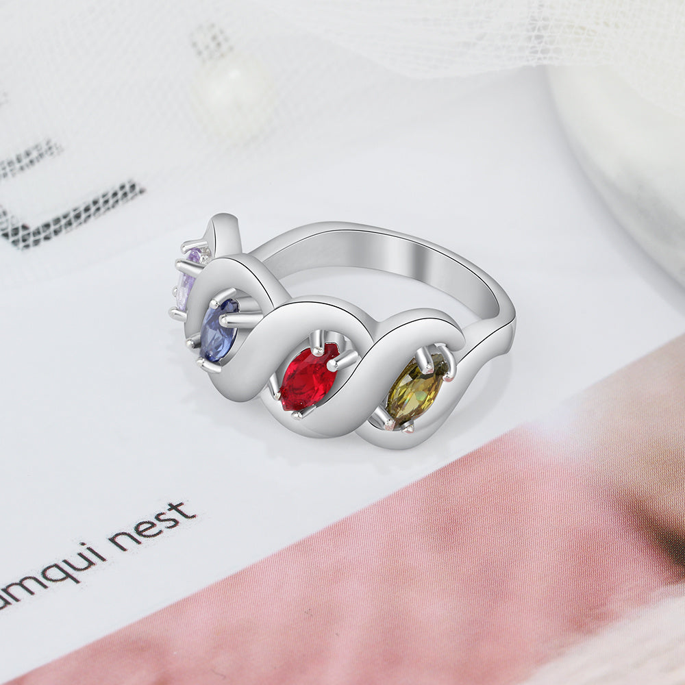 925 Sterling Silver Cubic Zirconia Name Rings