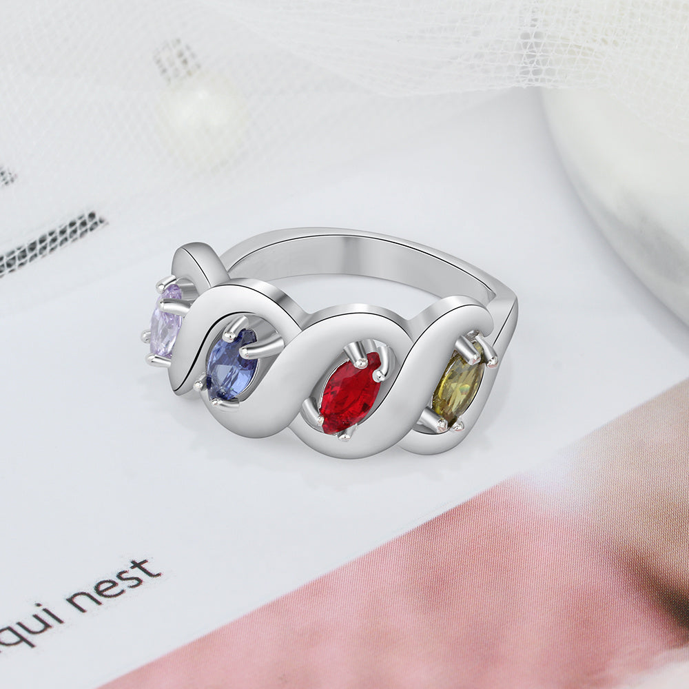 925 Sterling Silver Cubic Zirconia Name Rings