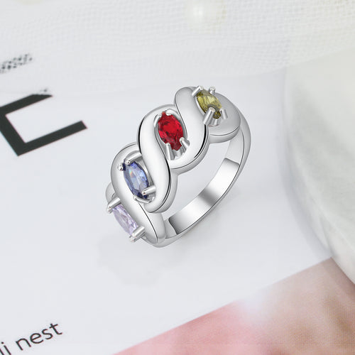 925 Sterling Silver Cubic Zirconia Name Rings