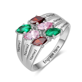 S925 Colordul Birthstone Names Rings
