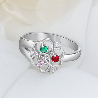 Birthstone & Engraved Sterling Silver Ring