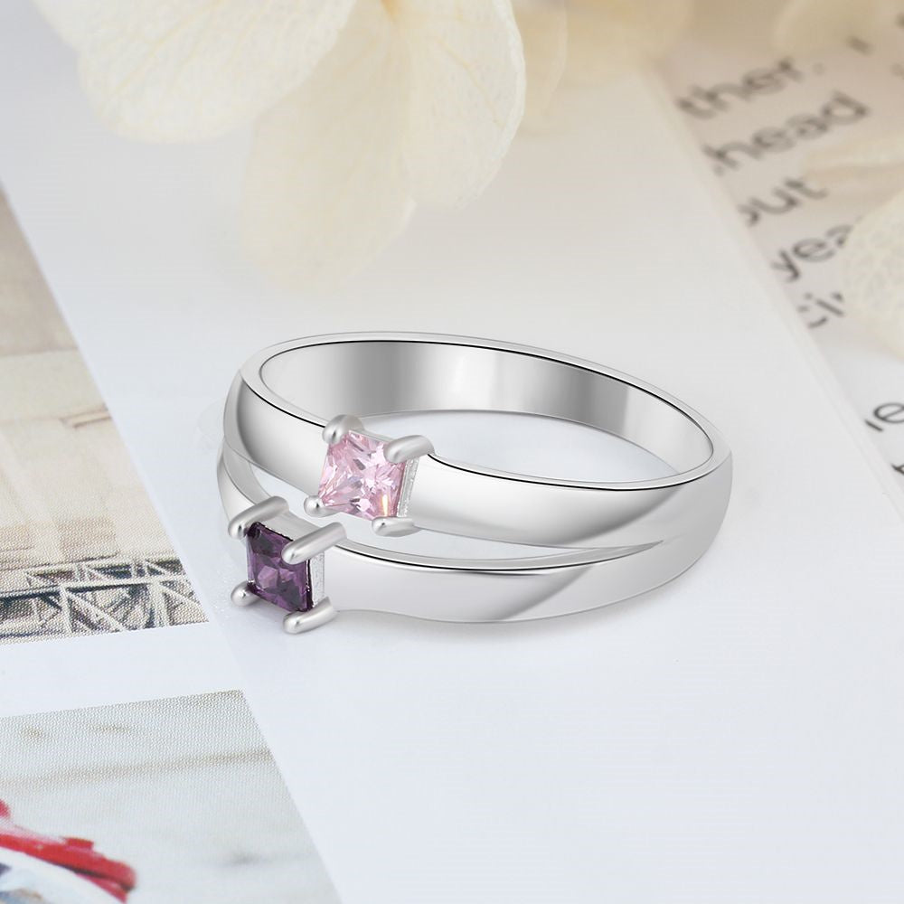 Custom Names 925 Silver Cubic Zirconia Rings